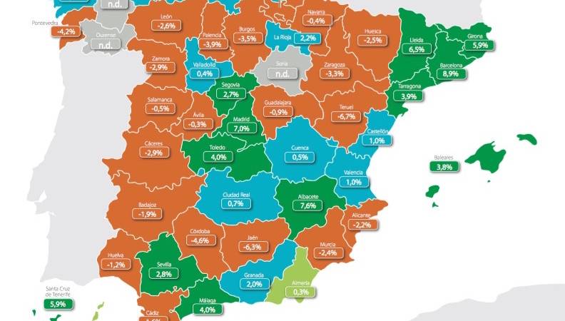 HOUSE PRICES: prices fall on the Costa Blanca and Costa Calida but rise in other areas of Spain 